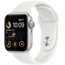 Apple Watch SE 2 2022 44mm Silver Aluminium Case with White Sport Band
